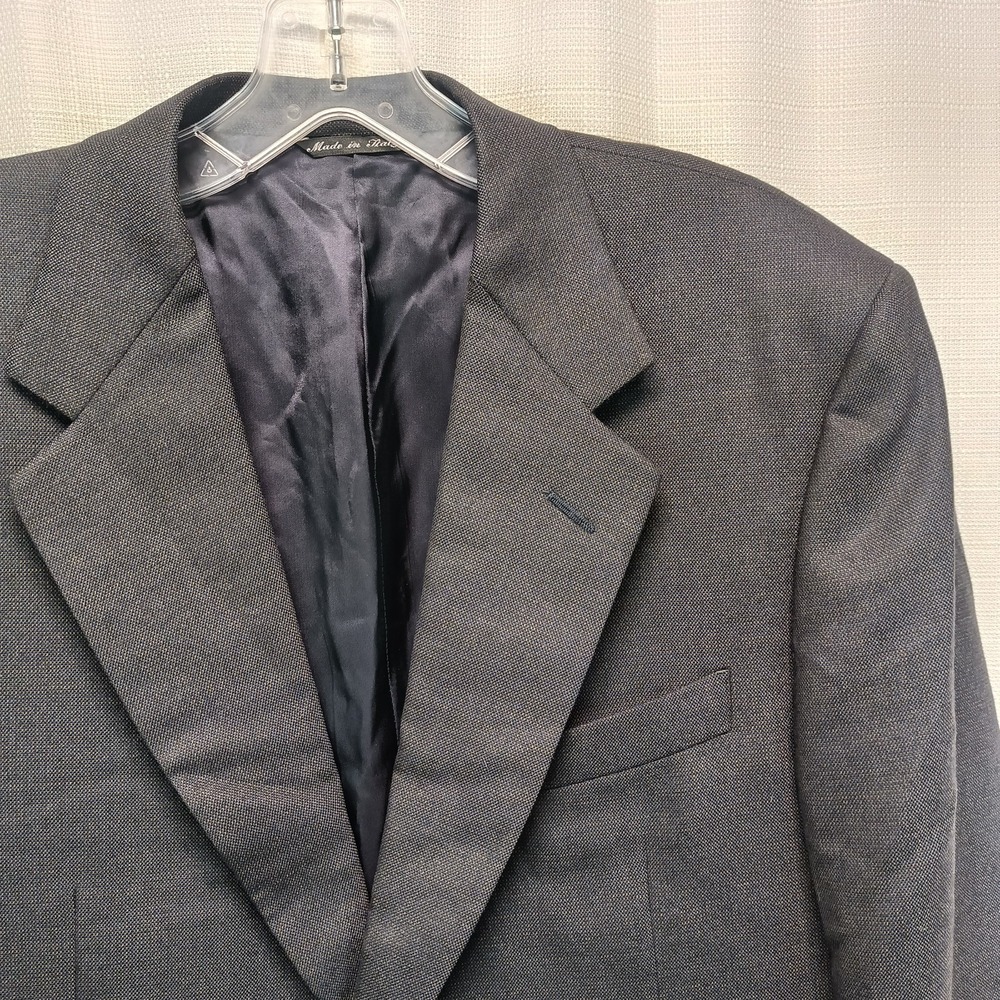 Canali Gray Micro Check 100% Wool Italy Made Mens 50R Blazer Sport Coat Jacket